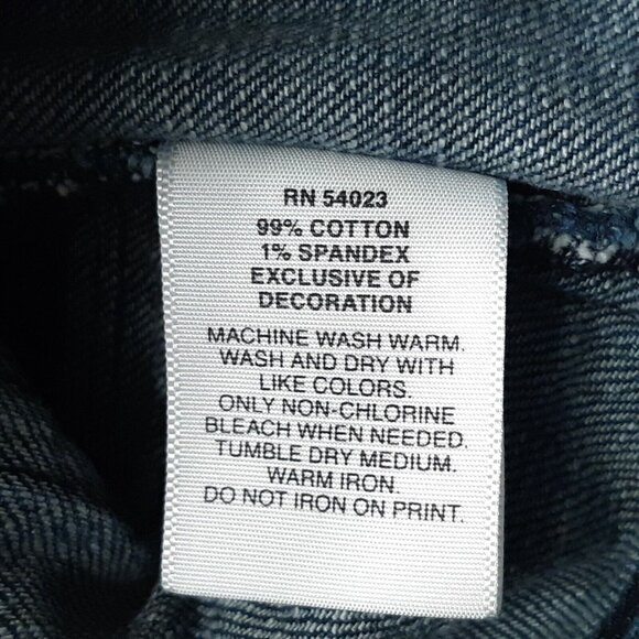 Gap Jacket Girls Medium Blue Kids 1969 Button Up Denim Pockets Dark Wash Stretch - Picture 14 of 15